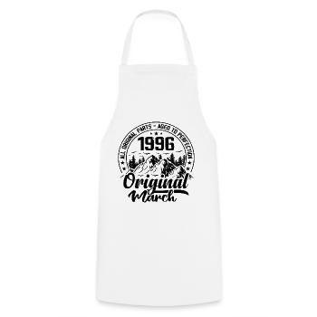 1996 mars Original : 28 Ans cadeau Anniversaire - Tablier de cuisine - blanc - Devant - AI Model Male 185 dark (185cm)