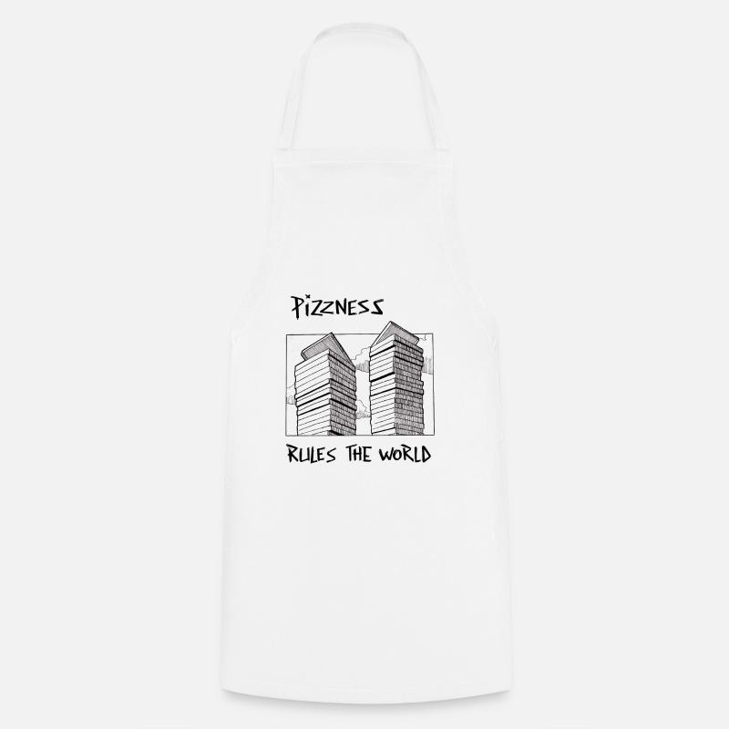 pizzness rules the world - Cooking Apron - white