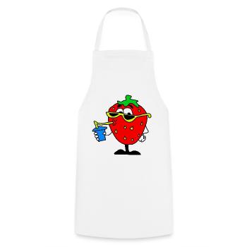 Strawberry Drinking Sunglasses - Cooking Apron - white - Front - AI Model Male 185 dark (185cm)
