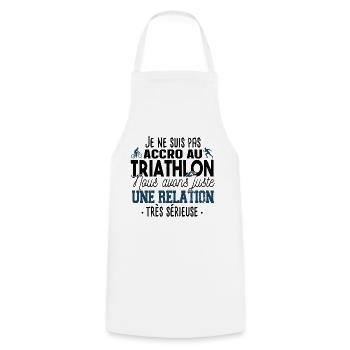 Triathlon Triathlète Natation Vélo Course Humour - Tablier de cuisine - blanc - Devant - AI Model Male 185 dark (185cm)