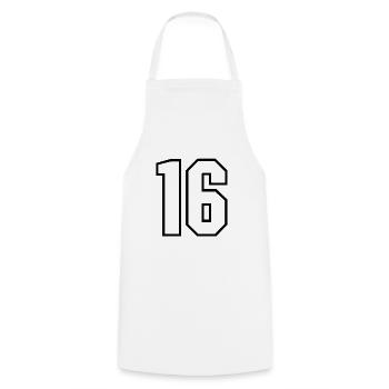 16 Jahre trikot nummer 16 t-shirt sporttrikot 16 - Kochschürze - Weiß - Vorne - AI Model Male 185 dark (185cm)