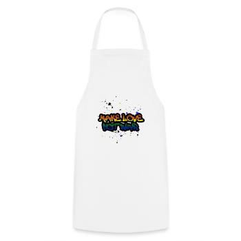 faire l’amour pas la guerre, arc-en-ciel, graffiti, art, art - Tablier de cuisine - blanc - Devant - AI Model Male 185 dark (185cm)