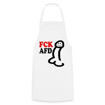 Fck afd penis - Kochschürze - Weiß - Vorne - AI Model Male 185 dark (185cm)