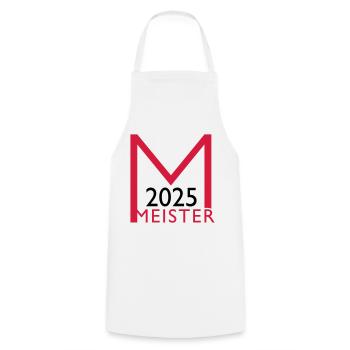 Meister 2025 Meisterschaft - Kochschürze - Weiß - Vorne - AI Model Male 185 dark (185cm)