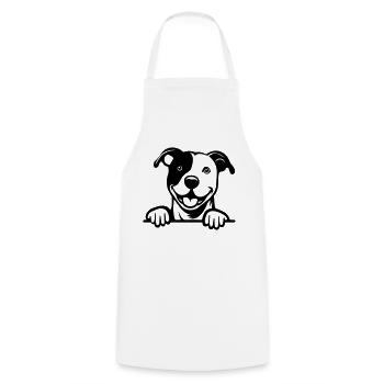 Staffordshire américain - Tablier de cuisine - blanc - Devant - AI Model Male 185 dark (185cm)