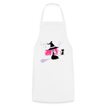 witch - Cooking Apron - white - Front - AI Model Male 185 dark (185cm)