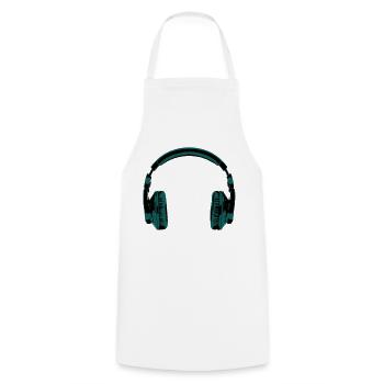 headphones - Cooking Apron - white - Front - AI Model Male 185 dark (185cm)