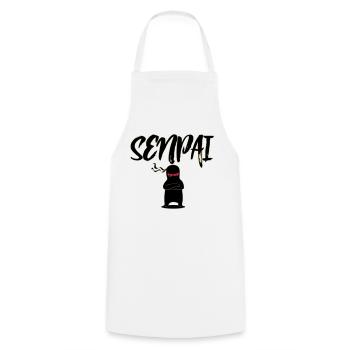 senpai - Cooking Apron - white - Front - AI Model Male 185 dark (185cm)