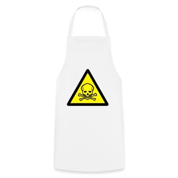 sign_2c_warning_skull - Cooking Apron - white - Front - AI Model Male 185 dark (185cm)