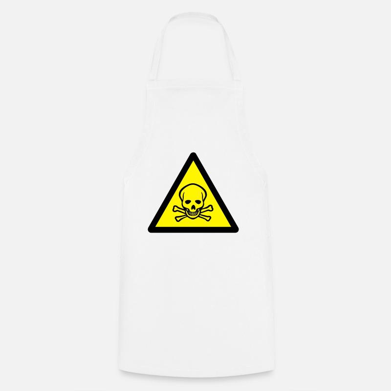 sign_2c_warning_skull - Tablier de cuisine - blanc