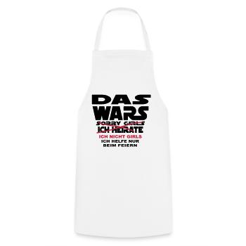 Bachelor party I threw marry ... I - Cooking Apron - white - Front - AI Model Male 185 dark (185cm)