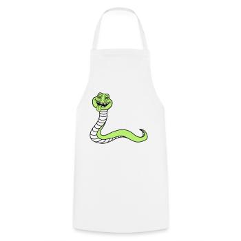 tête de serpent monstre boese dangereux la - Tablier de cuisine - blanc - Devant - AI Model Male 185 dark (185cm)
