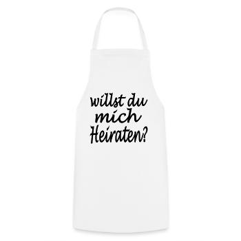 willst du mich heiraten - Kochschürze - Weiß - Vorne - AI Model Male 185 dark (185cm)