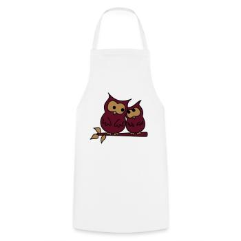 hiboux d'amour - Tablier de cuisine - blanc - Devant - AI Model Male 185 dark (185cm)