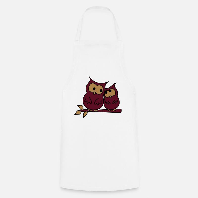 owls in love - Cooking Apron - white