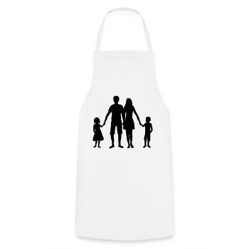fête des pères 2 enfants frères et sœurs fille père papa pa - Tablier de cuisine - blanc - Devant - AI Model Male 185 dark (185cm)