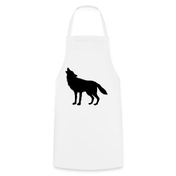 Loup Hurlant (Silhouette) - Tablier de cuisine - blanc - Devant - AI Model Male 185 dark (185cm)