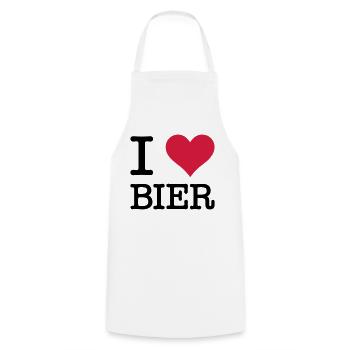I Love Bier - Kochschürze - Weiß - Vorne - AI Model Male 185 dark (185cm)