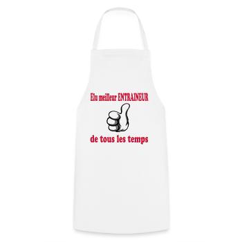 Meilleur entraineur de tous les temps - Cooking Apron - white - Front - AI Model Male 185 dark (185cm)