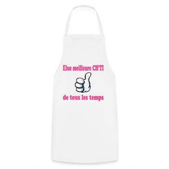 Elue meilleure ch'ti de tous les temps - Tablier de cuisine - blanc - Devant - AI Model Male 185 dark (185cm)