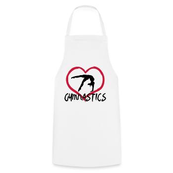 Gymnastics, gymnast, gymnast - Cooking Apron - white - Front - AI Model Male 185 dark (185cm)
