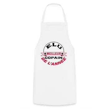Elu meilleur copain de l'année - Tablier de cuisine - blanc - Devant - AI Model Male 185 dark (185cm)