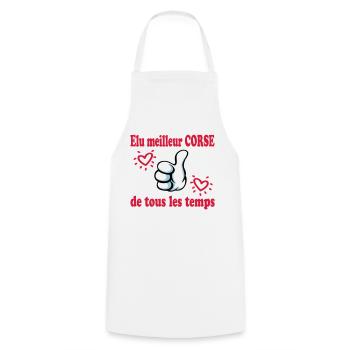 Elu meilleur corse de tous les temps - Tablier de cuisine - blanc - Devant - AI Model Male 185 dark (185cm)