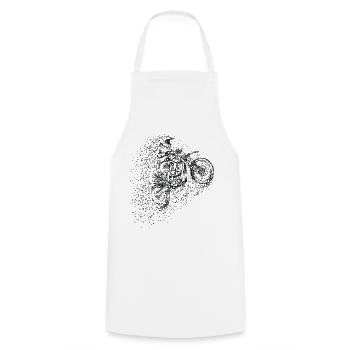 Pixel Motocross Design - Tablier de cuisine - blanc - Devant - AI Model Male 185 dark (185cm)