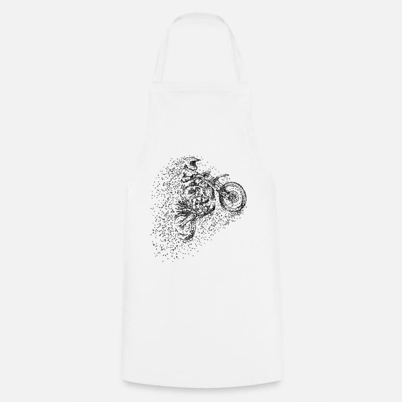 Pixel Motocross Design - Kochschürze - Weiß