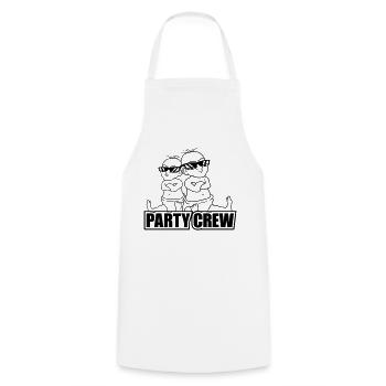 Logo Party Crew 2 Cool Babies Team Friends Brothers - Tablier de cuisine - blanc - Devant - AI Model Male 185 dark (185cm)