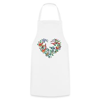 Kochschürze, Paprika, blumenkranz, Herz, blumen - Kochschürze - Weiß - Vorne - AI Model Male 185 dark (185cm)