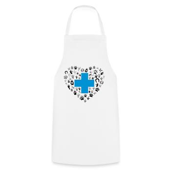 Empreintes animales de logo de soins vétérinaires - Tablier de cuisine - blanc - Devant - AI Model Male 185 dark (185cm)