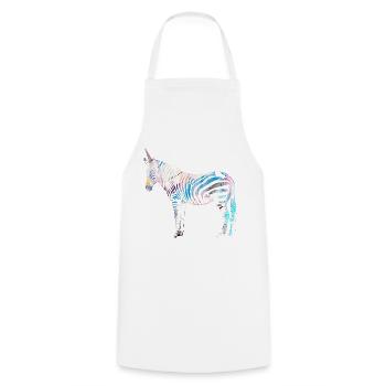 Zebra,unicorn, colorful, illustration,graffiti - Cooking Apron - white - Front - AI Model Male 185 dark (185cm)