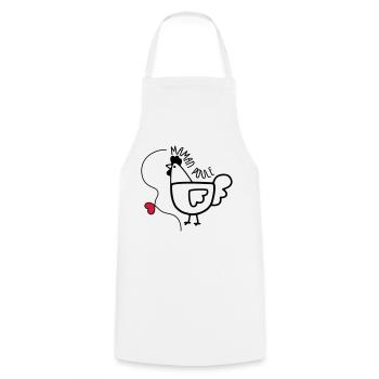 Maman Poule - Fête des Mères - Tablier de cuisine - blanc - Devant - AI Model Male 185 dark (185cm)