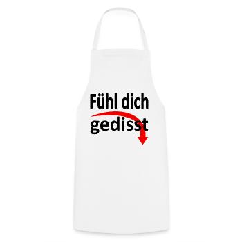 Fühl dich gedisst - Version 2 - Kochschürze - Weiß - Vorne - AI Model Male 185 dark (185cm)