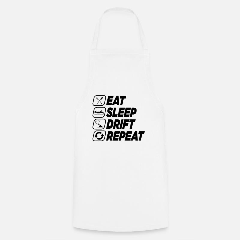 EAT SLEEP DRIFT REPEAT - Cooking Apron - white