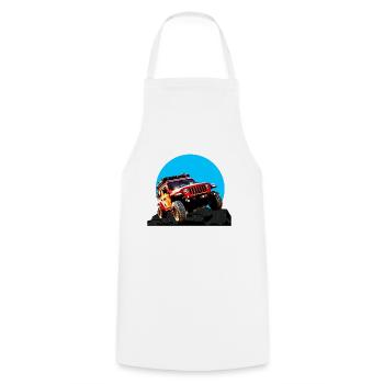 OFFROAD VEHICLE - Cooking Apron - white - Front - AI Model Male 185 dark (185cm)