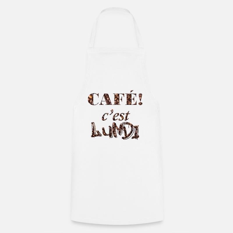 CAFE! C' EST LUNDI - Tablier de cuisine - blanc