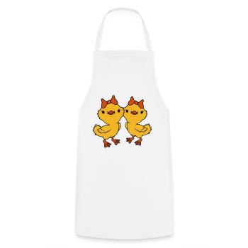2 Chicks Team Friends - Cooking Apron - white - Front - AI Model Male 185 dark (185cm)