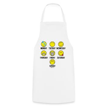 SmileyWorld Différents Jours, Différentes Émotions - Tablier de cuisine - blanc - Devant - AI Model Male 185 dark (185cm)