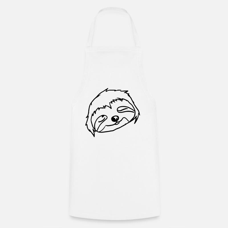 Sleeping Sloth Face - Cooking Apron - white