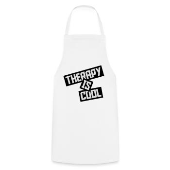 therapy is cool Quote - Cooking Apron - white - Front - AI Model Male 185 dark (185cm)