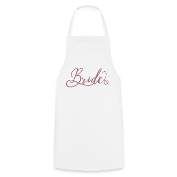 Bride Matching Couple Engagement Wedding Honeymoon - Cooking Apron - white - Front - AI Model Male 185 dark (185cm)