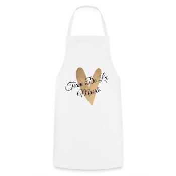 Team de la mariée coeur doré - Tablier de cuisine - blanc - Devant - AI Model Male 185 dark (185cm)