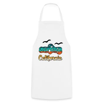 Surfing California - Tablier de cuisine - blanc - Devant - AI Model Male 185 dark (185cm)
