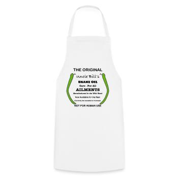 UncleBillSnakeOil - Cooking Apron - white - Front - AI Model Male 185 dark (185cm)
