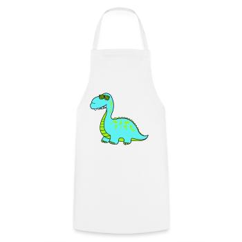 dino cool - Kochschürze - Weiß - Vorne - AI Model Male 185 dark (185cm)