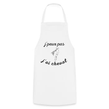 j'peux pas j'ai cheval - Tablier de cuisine - blanc - Devant - AI Model Male 185 dark (185cm)