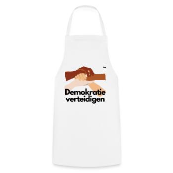 Demokratie verteidigen - Kochschürze - Weiß - Vorne - AI Model Male 185 dark (185cm)