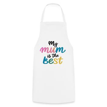 Ma mère est la meilleure - Tablier de cuisine - blanc - Devant - AI Model Male 185 dark (185cm)